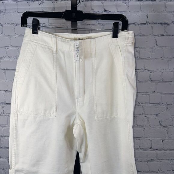 🤍 Madewell Griff Tapered Fatigue Pants | Off-White | Size 26 NWT - Picture 2 of 5